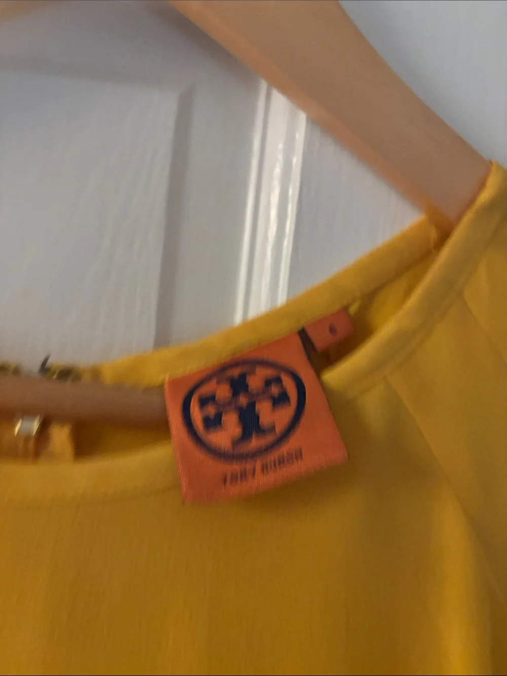 Tory Burch Canary Yellow Short-Sleeve silk Blouse SMALL